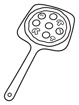 Free printable Pizza On A Wooden Peel coloring page