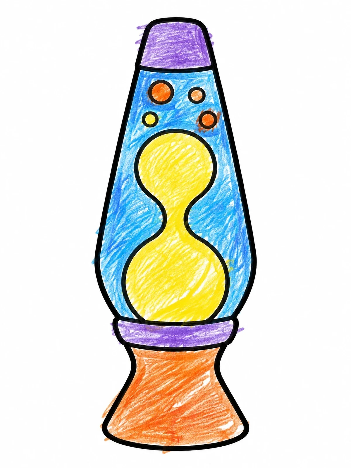 Colored example of the Retro Groovy Lava Lamp coloring page