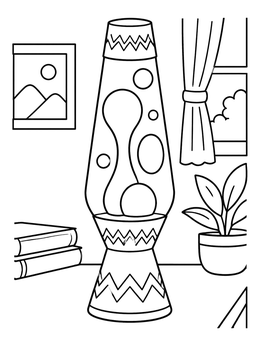 Free printable Retro Lava Lamp In Room coloring page