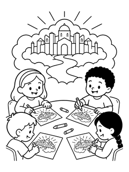 Free printable Children Drawing The New Jerusalem coloring page