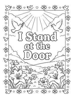 Free printable I Stand At The Door Meadow coloring page