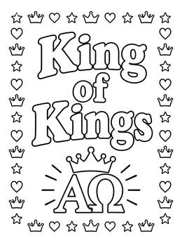 Free printable King Of Kings Alpha And Omega coloring page