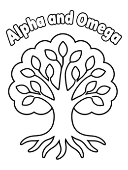 Free printable Tree Of Life Alpha And Omega coloring page
