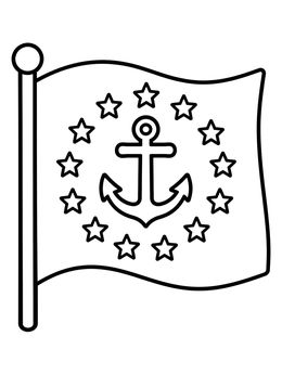 Free printable Rhode Island State Flag coloring page