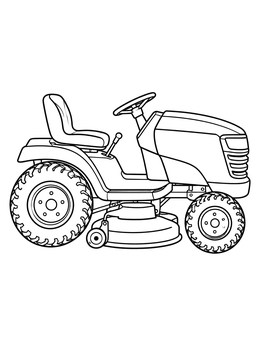 Free printable Riding Lawn Tractor Side View coloring page