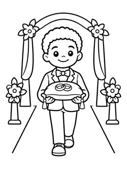 Free printable Ring Bearer At Wedding Ceremony coloring page