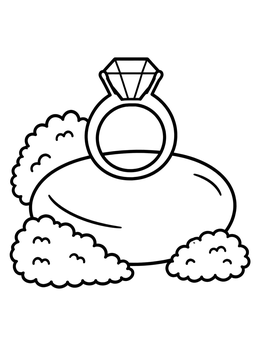 Free printable Diamond Ring On River Stone coloring page