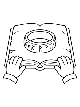 Free printable Runed Band On An Open Book coloring page