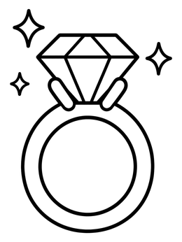 Free printable Sparkling Diamond Ring coloring page
