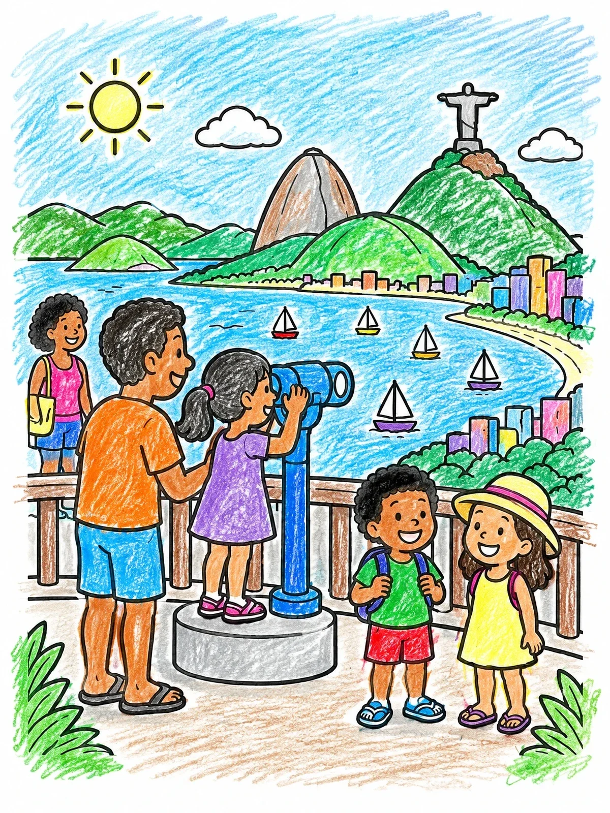 Colored example of the Family Viewpoint In Rio De Janeiro coloring page
