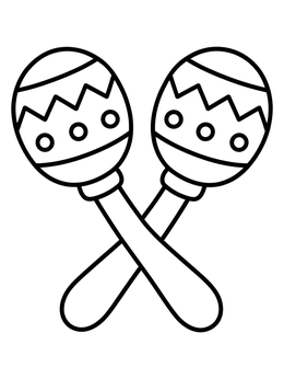 Free printable Pair Of Crossed Carnival Maracas coloring page