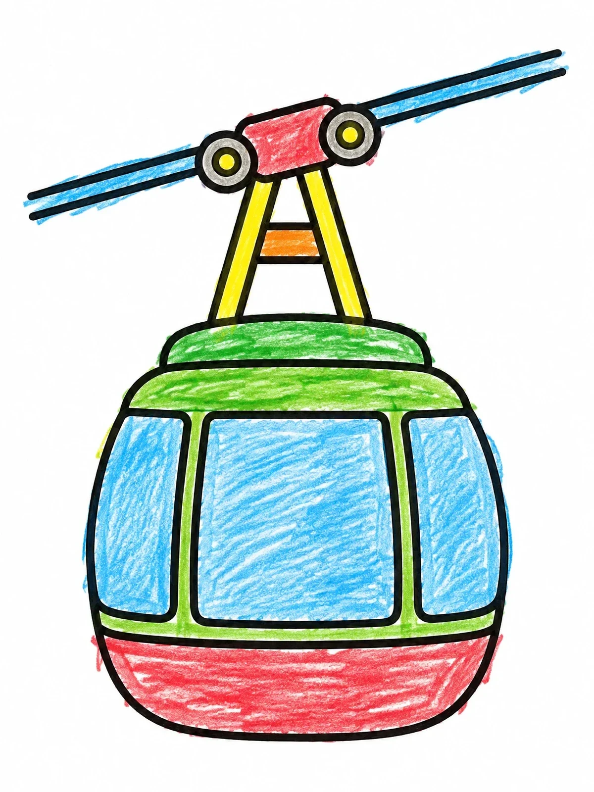 Colored example of the Sugarloaf Mountain Cable Car coloring page