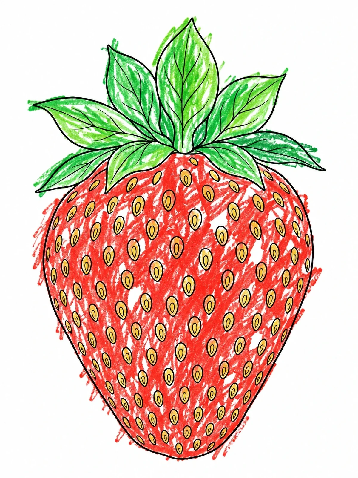 Colored example of the Ripe Strawberry With Leafy Top coloring page