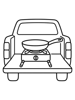 Free printable Camp Stove On Truck Tailgate coloring page