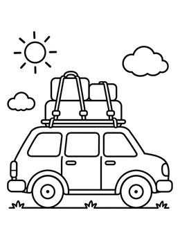 Free printable Station Wagon With Roof Luggage coloring page
