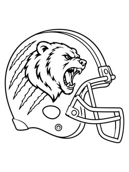 Free printable Roaring Bear Mascot Football Helmet coloring page