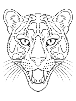 Free printable Roaring Clouded Leopard Portrait coloring page