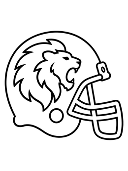 Free printable Roaring Lion Football Helmet coloring page