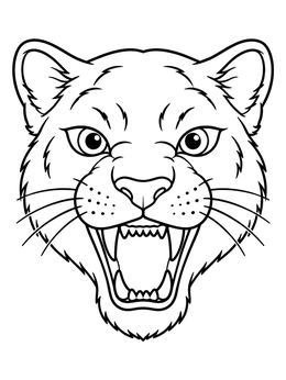 Free printable Roaring Panther Head coloring page