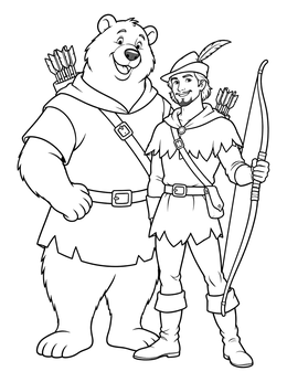 Free printable Robin Hood And Little John coloring page