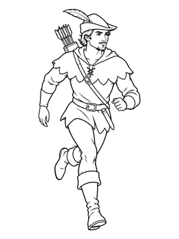 Free printable Robin Hood Running With Quiver coloring page