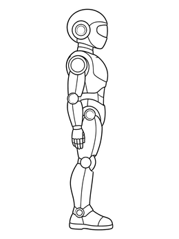 Free printable Futuristic Standing Android Profile coloring page