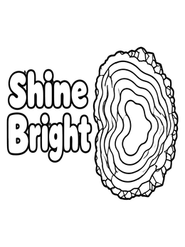 Free printable Shine Bright Agate Geode Slice coloring page