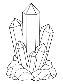Free printable Tall Prismatic Quartz Crystals coloring page