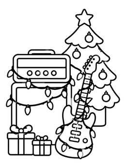 Free printable Rock And Roll Christmas Celebration coloring page