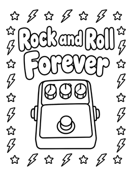 Free printable Rock And Roll Guitar Pedal coloring page