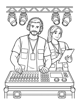 Free printable Concert Lighting And Sound Crew coloring page