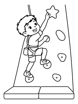 Free printable Boy Climbing Indoor Wall coloring page