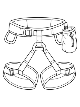 Free printable Climbing Harness With Chalk Bag coloring page
