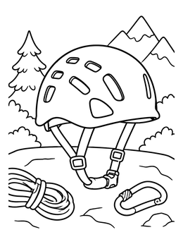 Free printable Rock Climbing Helmet And Gear coloring page
