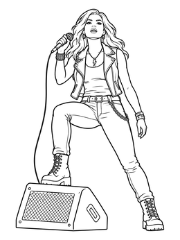 Free printable Rock Singer On Stage Monitor coloring page