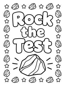 Free printable Rock The Test Motivational Sign coloring page