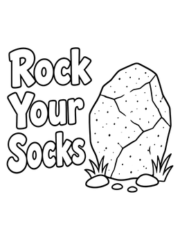 Free printable Rock Your Socks Boulder Design coloring page