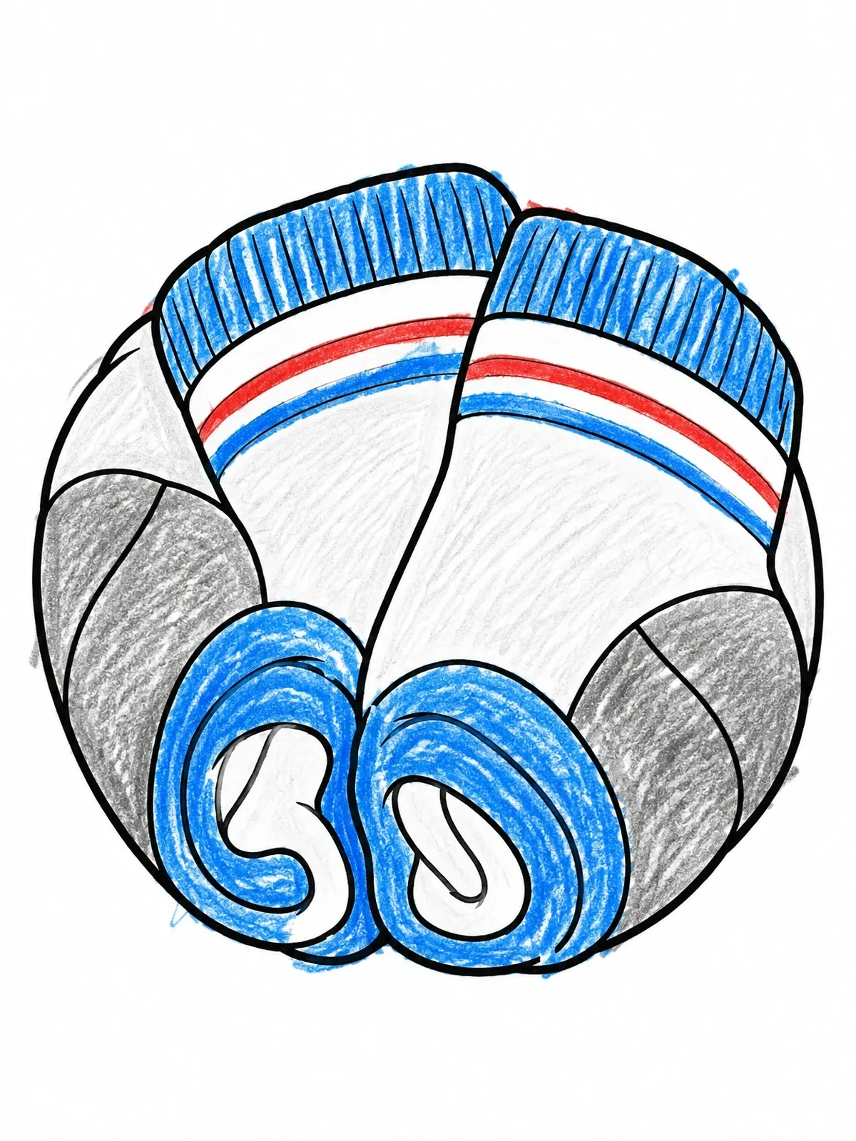 Colored example of the Rolled Up Athletic Socks coloring page