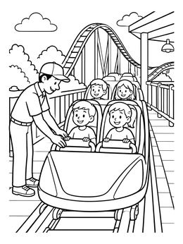 Free printable Roller Coaster Station Safety Check coloring page