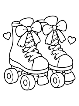 Free printable Cute Quad Skates With Bows coloring page
