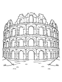 Free printable Roman Amphitheater Of El Jem coloring page