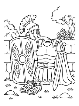 Free printable Roman Soldier Armor By Garden Wall coloring page