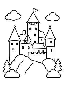 Free printable Bran Castle On A Hill coloring page