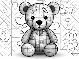 Free printable Romantic Teddy Bear Coloring Experience coloring page