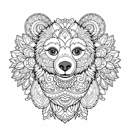 Free printable Romantic Teddy Bear Mandala For Adults coloring page