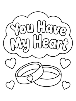 Free printable Wedding Rings You Have My Heart coloring page