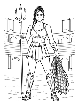 Free printable Roman Gladiator In The Arena coloring page