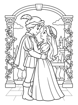 Free printable Romeo And Juliet Romantic Balcony Scene coloring page