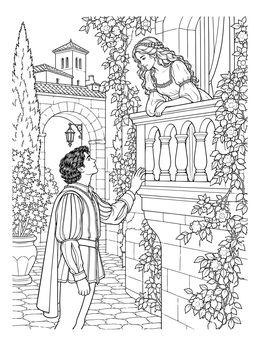 Free printable Romeo And Juliet Balcony Scene coloring page