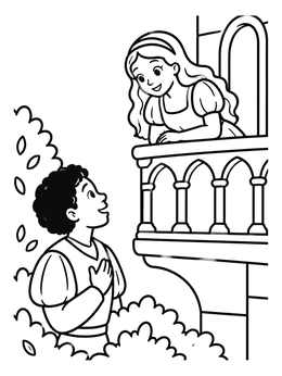Free printable Romeo And Juliet Balcony Scene coloring page